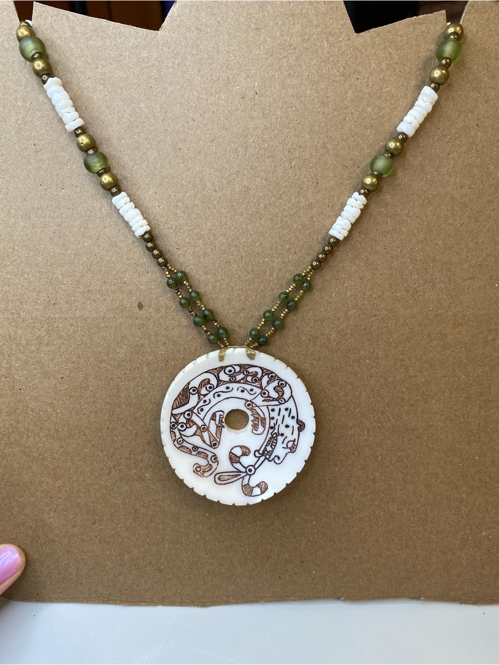 Hand carved Shell necklace